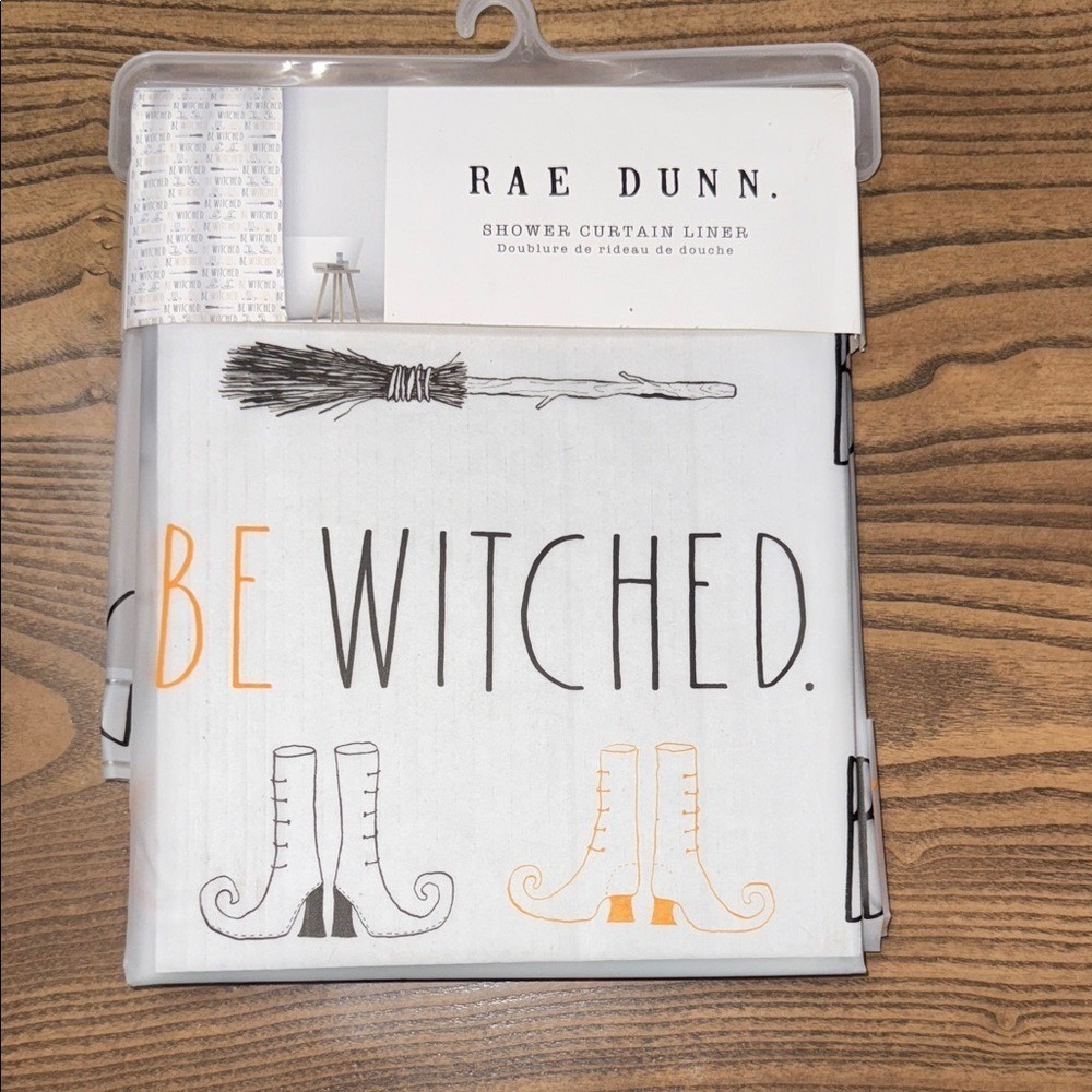 Rae Dunn Bewitched Shower Curtain‎ with Orange and Black Accents